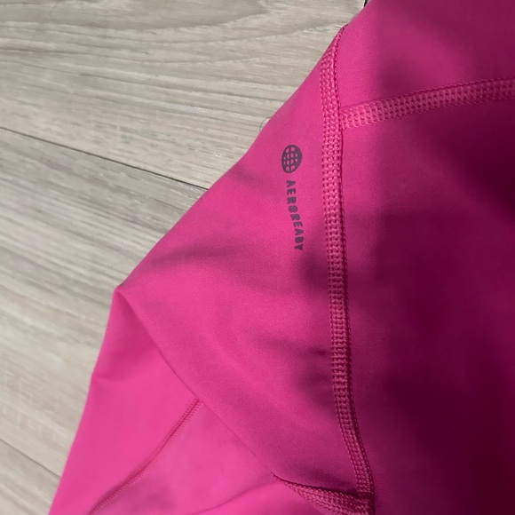 Adidas girls Pants Optime High-Waisted Tights-Fuchsia - girls large - Picture 2 of 5